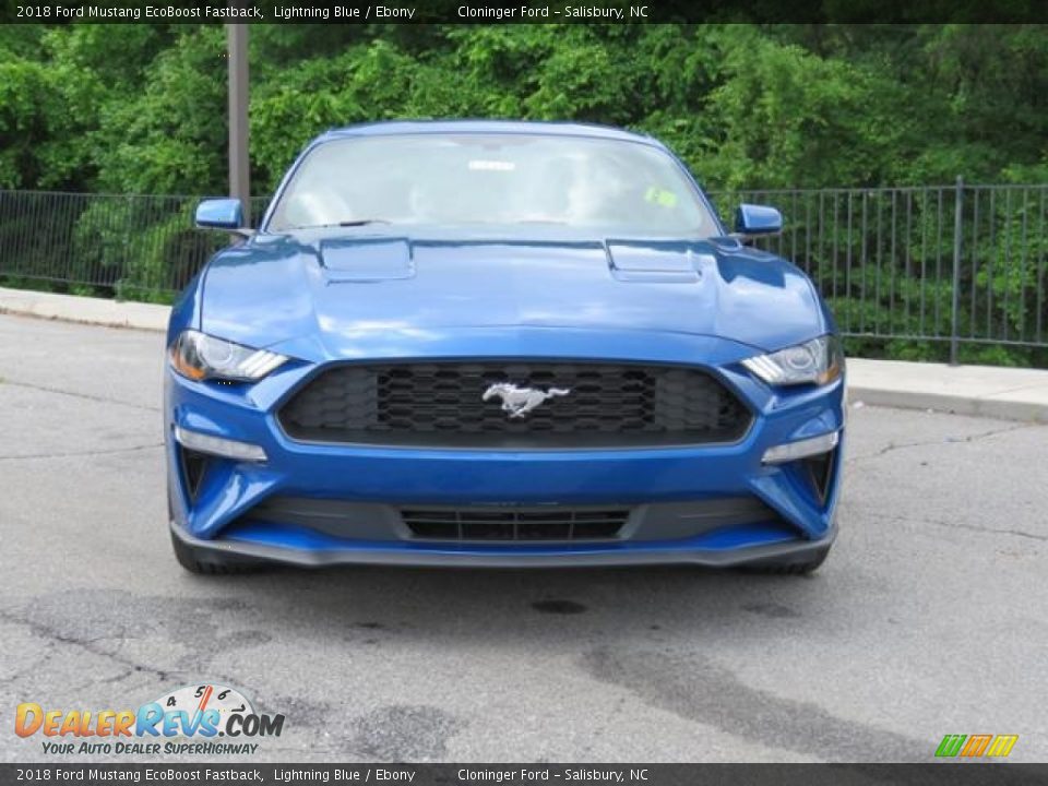 2018 Ford Mustang EcoBoost Fastback Lightning Blue / Ebony Photo #2