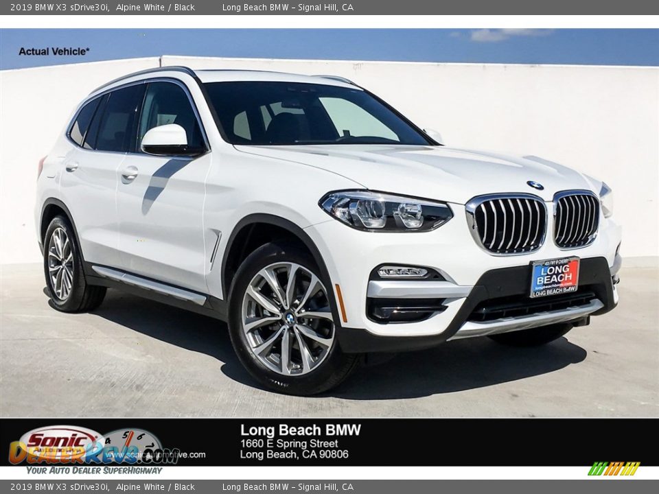 2019 BMW X3 sDrive30i Alpine White / Black Photo #1
