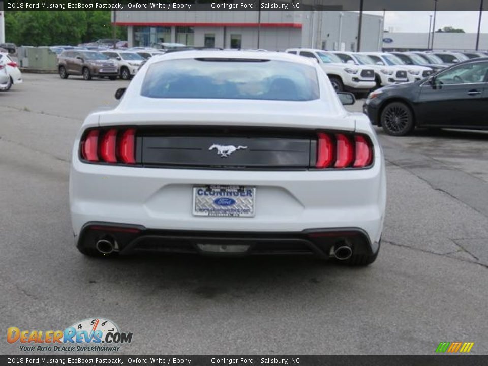 2018 Ford Mustang EcoBoost Fastback Oxford White / Ebony Photo #23