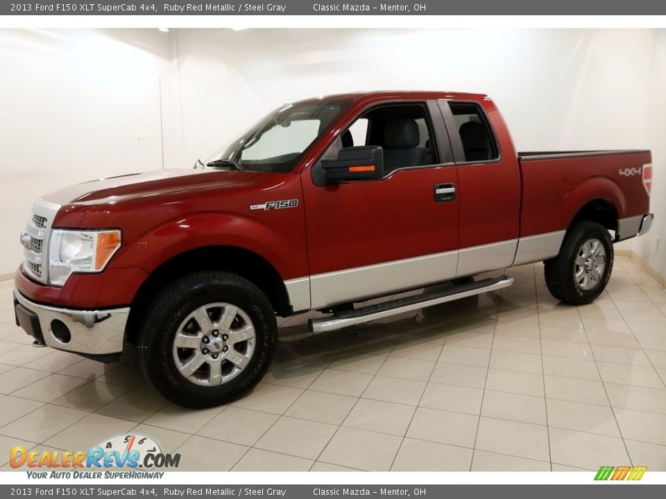 2013 Ford F150 XLT SuperCab 4x4 Ruby Red Metallic / Steel Gray Photo #3