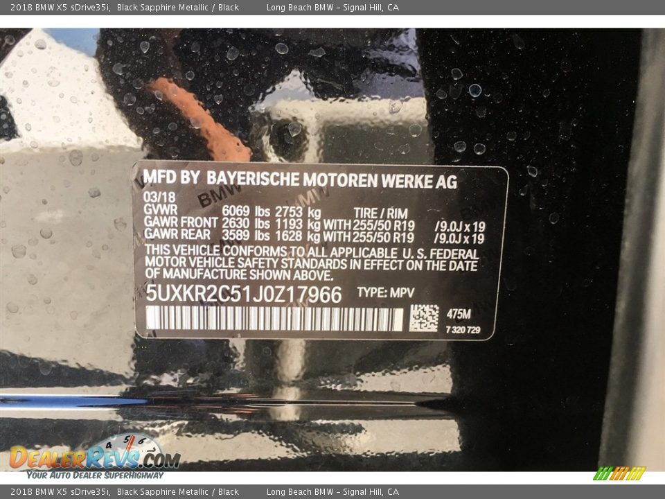 2018 BMW X5 sDrive35i Black Sapphire Metallic / Black Photo #11