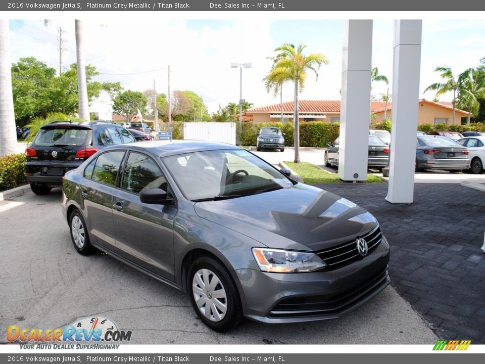 2016 Volkswagen Jetta S Platinum Grey Metallic / Titan Black Photo #1