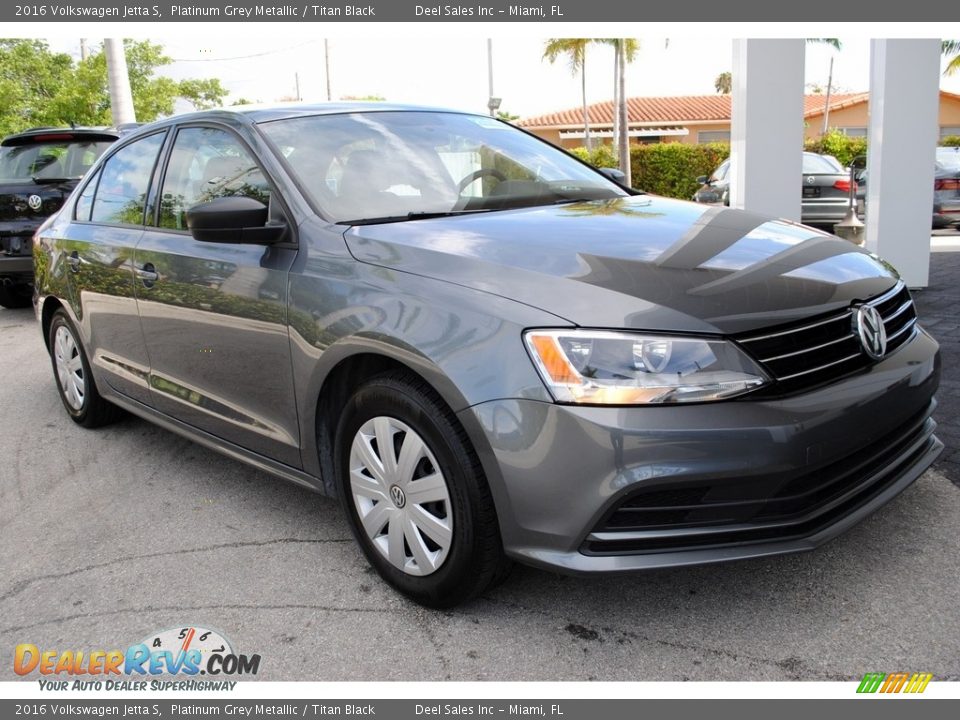 2016 Volkswagen Jetta S Platinum Grey Metallic / Titan Black Photo #2