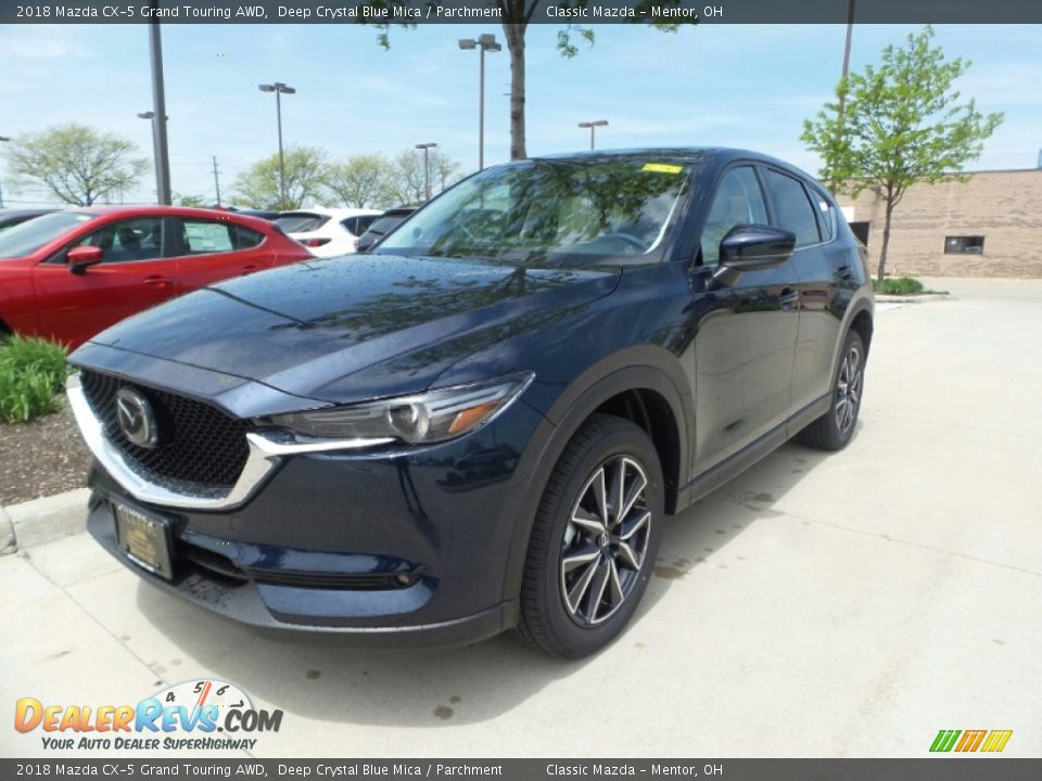 2018 Mazda CX-5 Grand Touring AWD Deep Crystal Blue Mica / Parchment Photo #1