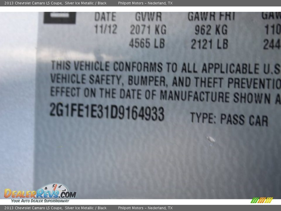 2013 Chevrolet Camaro LS Coupe Silver Ice Metallic / Black Photo #29