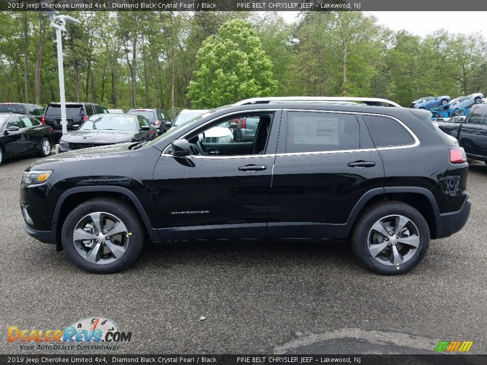 2019 Jeep Cherokee Limited 4x4 Diamond Black Crystal Pearl / Black Photo #3
