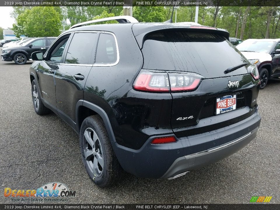 2019 Jeep Cherokee Limited 4x4 Diamond Black Crystal Pearl / Black Photo #4
