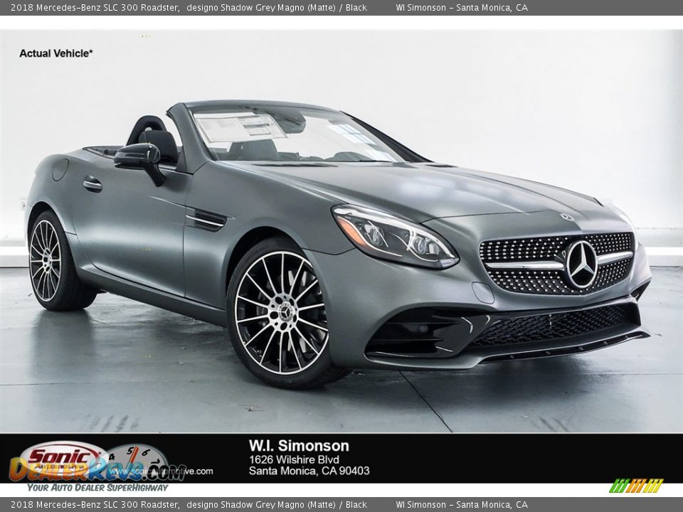 2018 Mercedes-Benz SLC 300 Roadster designo Shadow Grey Magno (Matte) / Black Photo #1