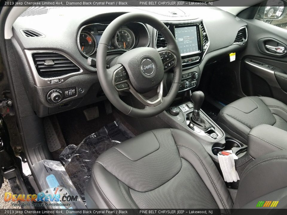2019 Jeep Cherokee Limited 4x4 Diamond Black Crystal Pearl / Black Photo #7