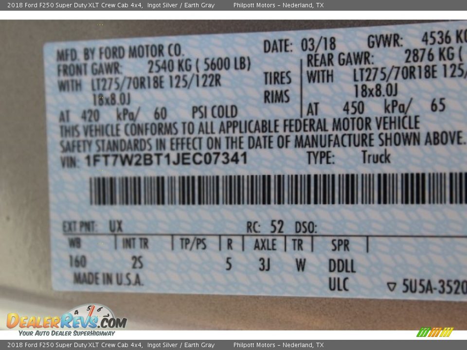 2018 Ford F250 Super Duty XLT Crew Cab 4x4 Ingot Silver / Earth Gray Photo #36
