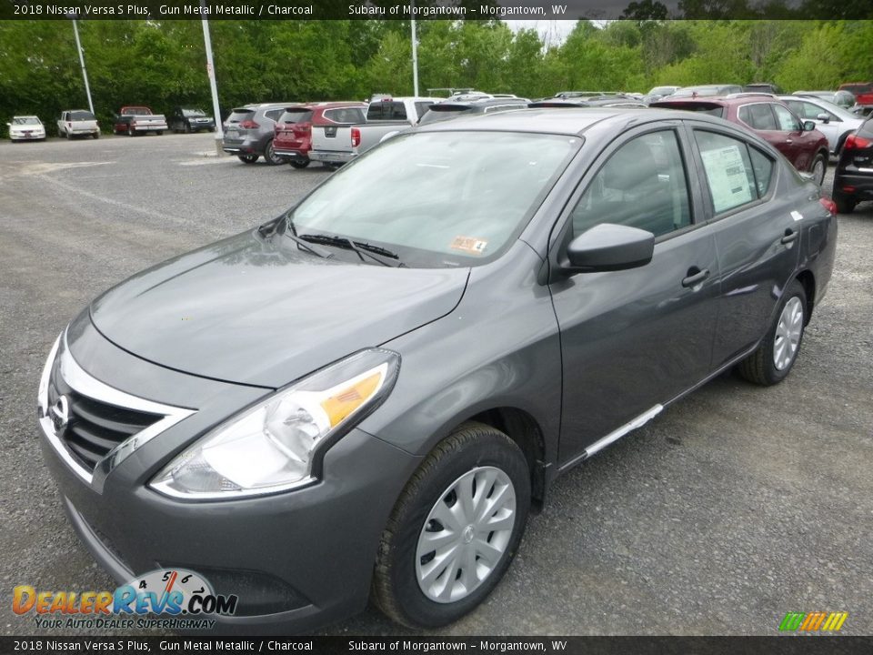 2018 Nissan Versa S Plus Gun Metal Metallic / Charcoal Photo #16