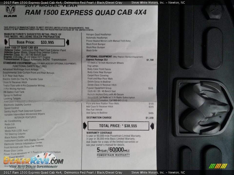 2017 Ram 1500 Express Quad Cab 4x4 Delmonico Red Pearl / Black/Diesel Gray Photo #28