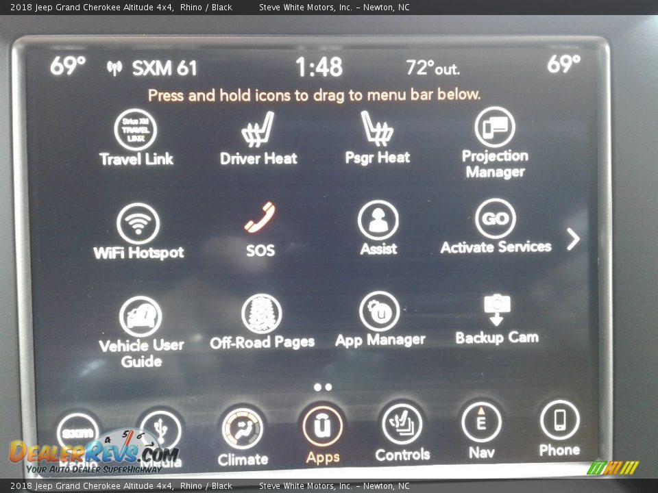 2018 Jeep Grand Cherokee Altitude 4x4 Rhino / Black Photo #27