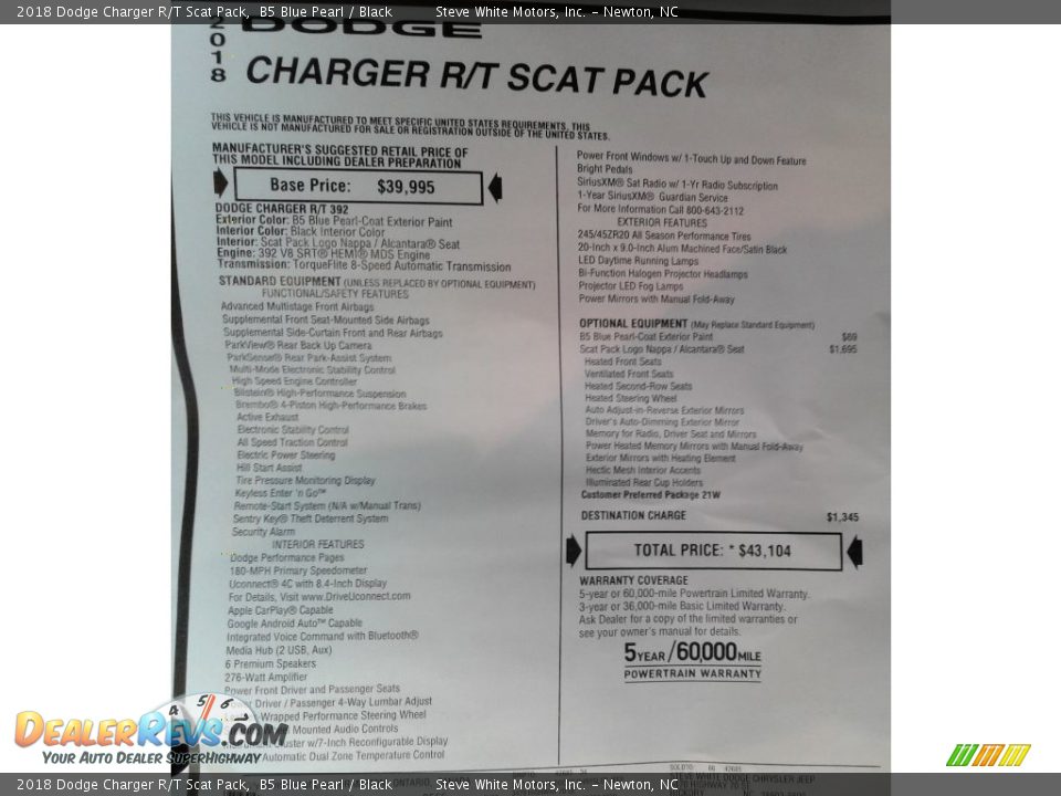 2018 Dodge Charger R/T Scat Pack B5 Blue Pearl / Black Photo #30