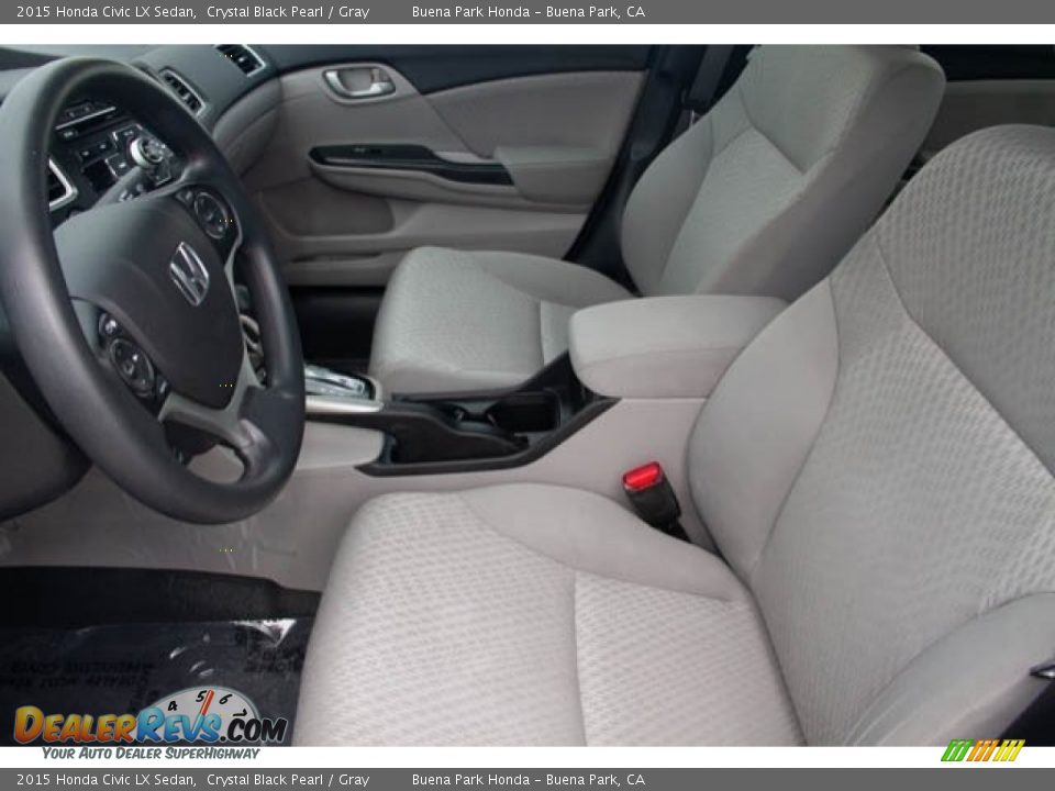 2015 Honda Civic LX Sedan Crystal Black Pearl / Gray Photo #3
