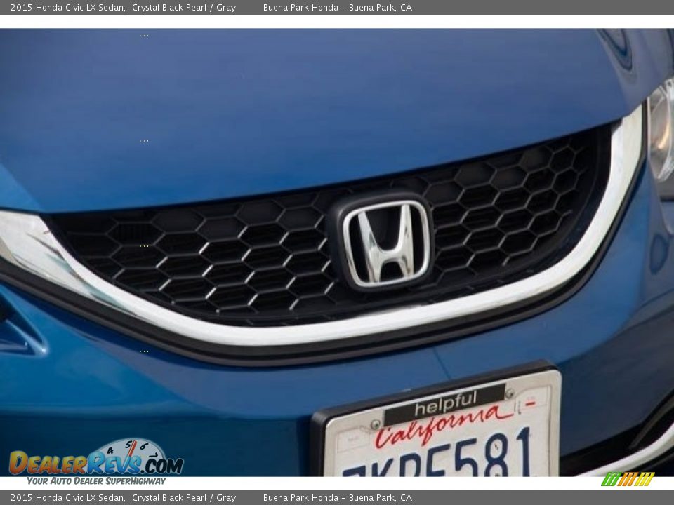 2015 Honda Civic LX Sedan Crystal Black Pearl / Gray Photo #8