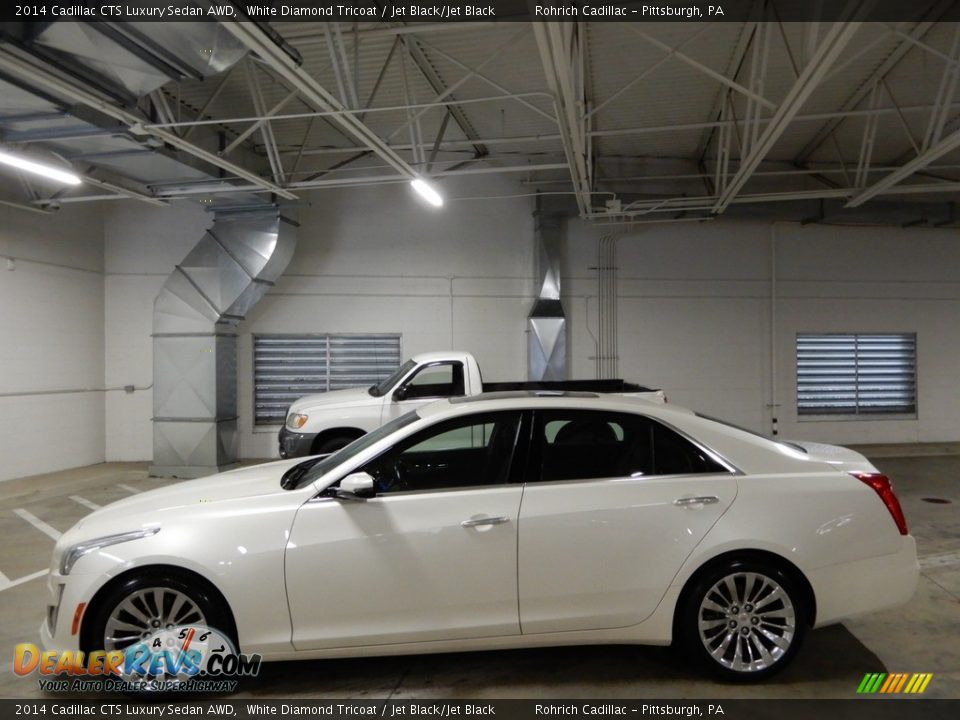 2014 Cadillac CTS Luxury Sedan AWD White Diamond Tricoat / Jet Black/Jet Black Photo #2