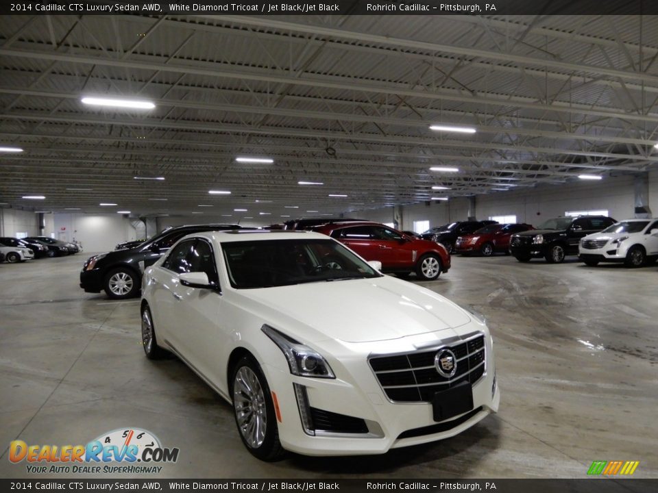 2014 Cadillac CTS Luxury Sedan AWD White Diamond Tricoat / Jet Black/Jet Black Photo #7