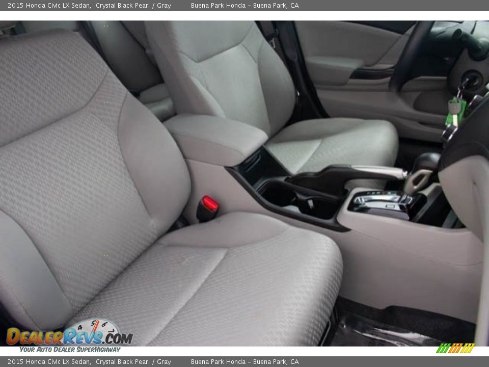 2015 Honda Civic LX Sedan Crystal Black Pearl / Gray Photo #22