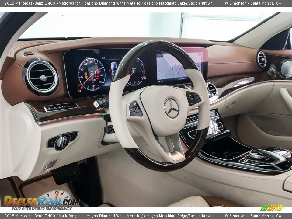 2018 Mercedes-Benz E 400 4Matic Wagon designo Diamond White Metallic / designo Macchiato Beige/Saddle Brown Photo #5