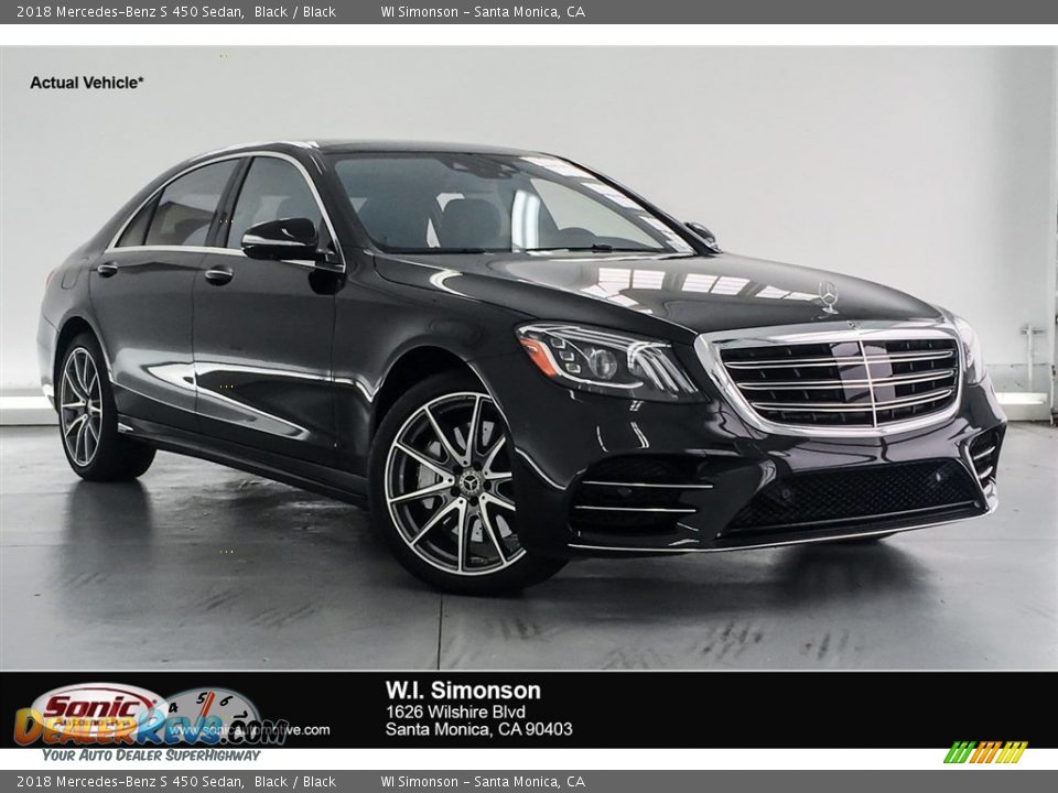 2018 Mercedes-Benz S 450 Sedan Black / Black Photo #1