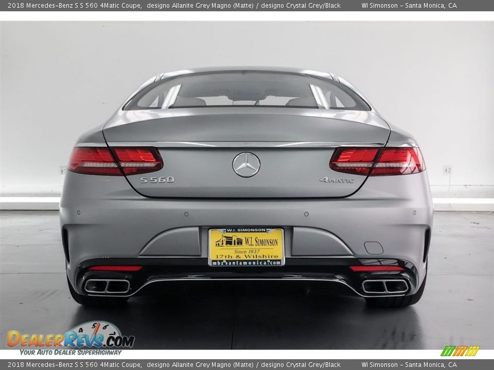 2018 Mercedes-Benz S S 560 4Matic Coupe designo Allanite Grey Magno (Matte) / designo Crystal Grey/Black Photo #3