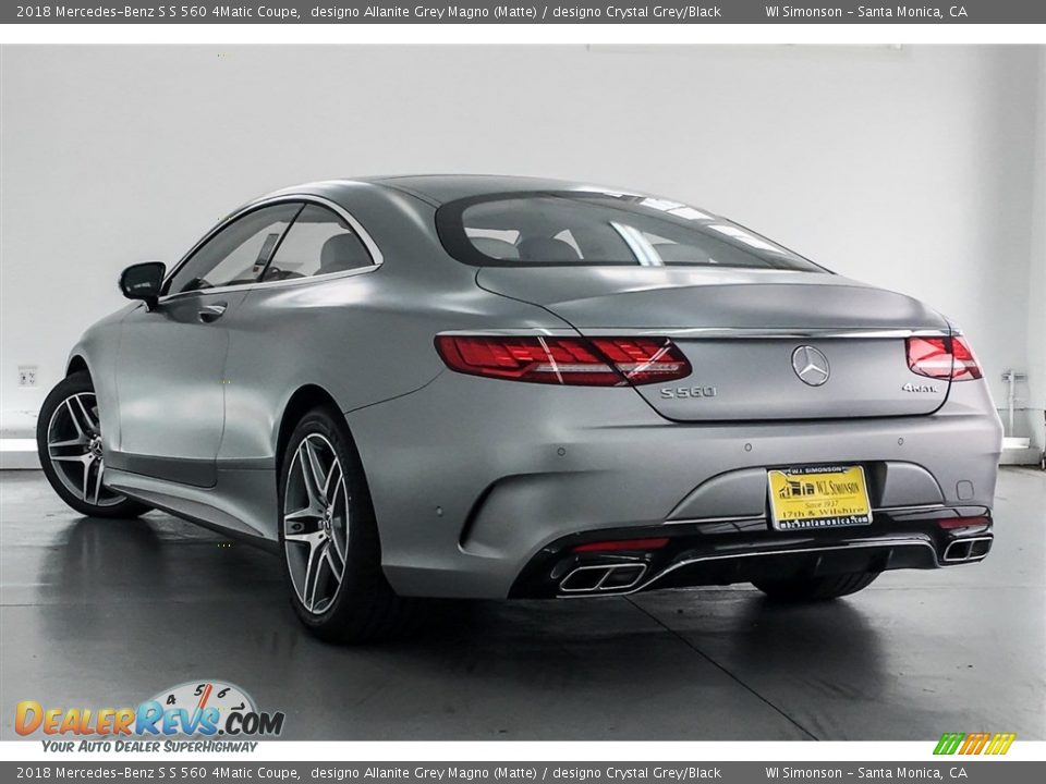 2018 Mercedes-Benz S S 560 4Matic Coupe designo Allanite Grey Magno (Matte) / designo Crystal Grey/Black Photo #10