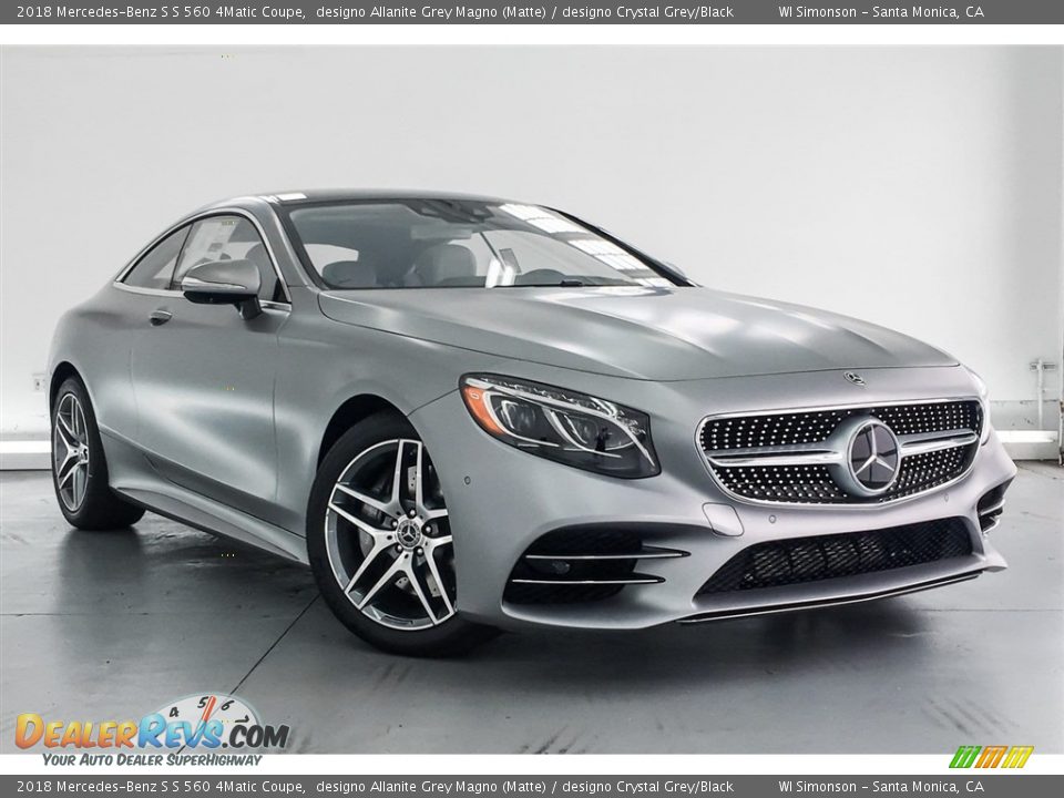 2018 Mercedes-Benz S S 560 4Matic Coupe designo Allanite Grey Magno (Matte) / designo Crystal Grey/Black Photo #12