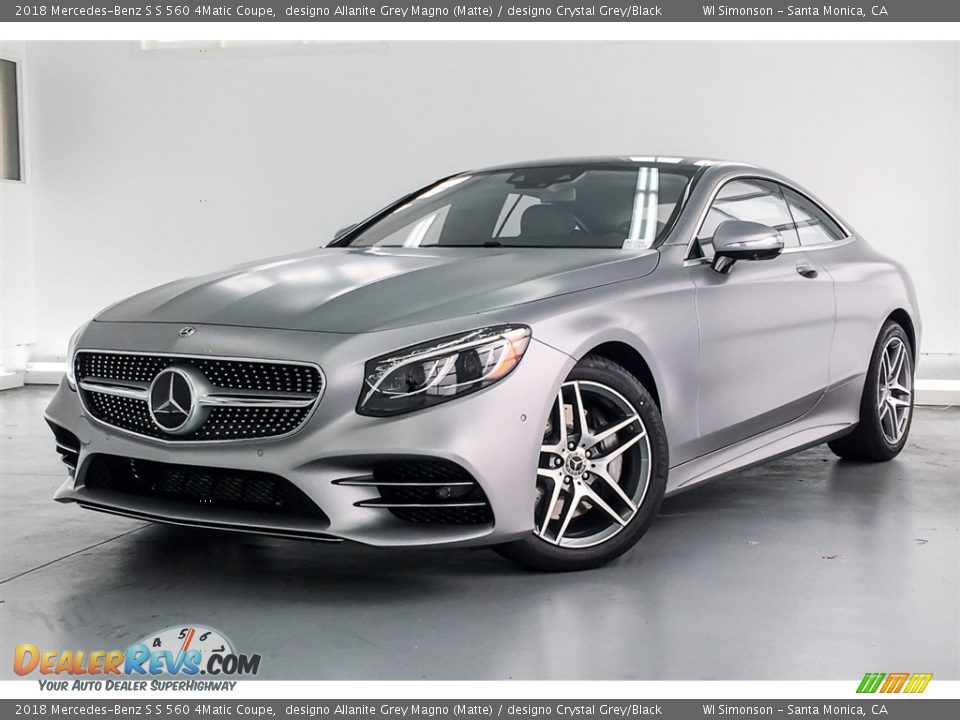 2018 Mercedes-Benz S S 560 4Matic Coupe designo Allanite Grey Magno (Matte) / designo Crystal Grey/Black Photo #13