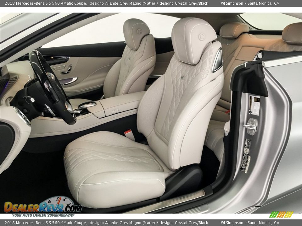 2018 Mercedes-Benz S S 560 4Matic Coupe designo Allanite Grey Magno (Matte) / designo Crystal Grey/Black Photo #14