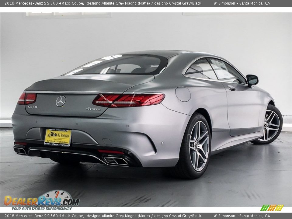 2018 Mercedes-Benz S S 560 4Matic Coupe designo Allanite Grey Magno (Matte) / designo Crystal Grey/Black Photo #16