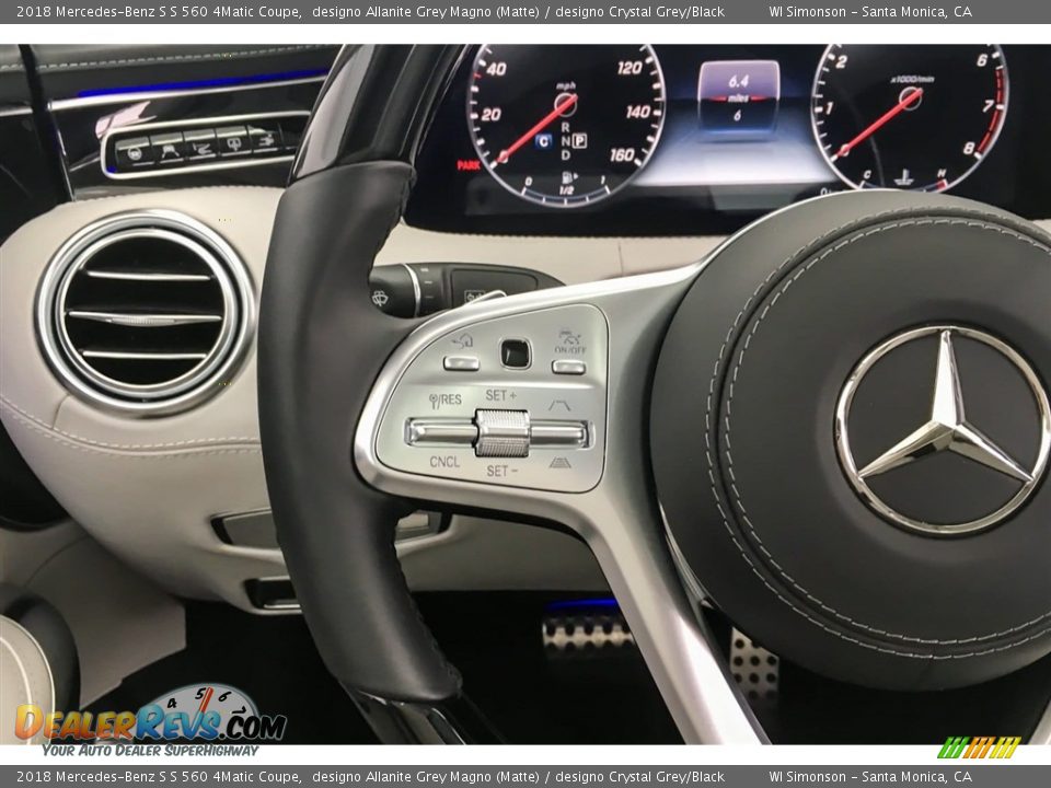 2018 Mercedes-Benz S S 560 4Matic Coupe designo Allanite Grey Magno (Matte) / designo Crystal Grey/Black Photo #18