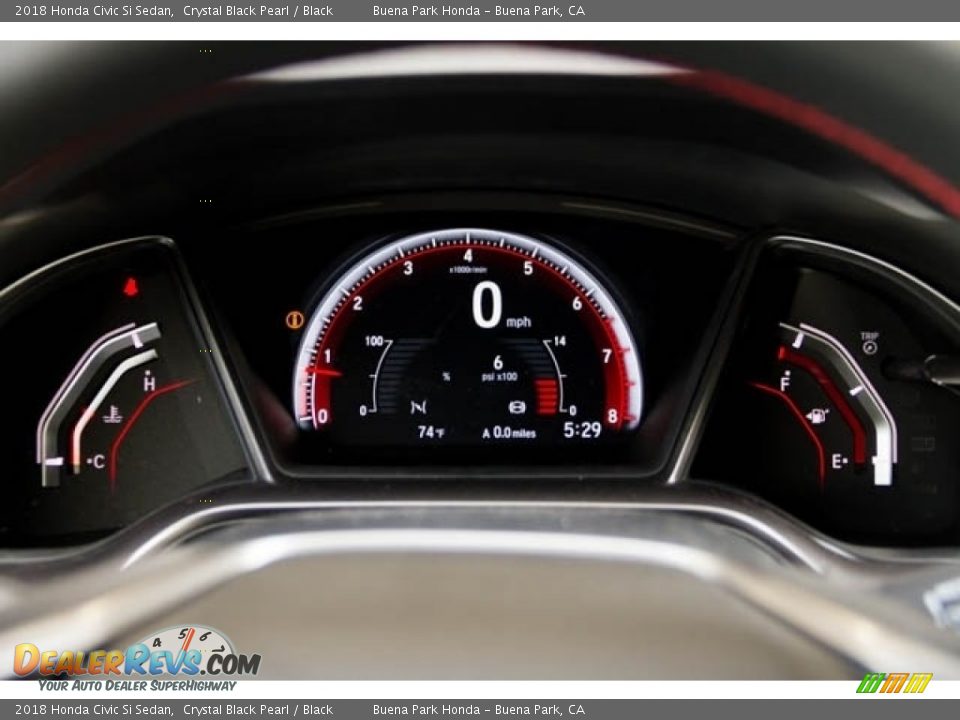 2018 Honda Civic Si Sedan Crystal Black Pearl / Black Photo #11