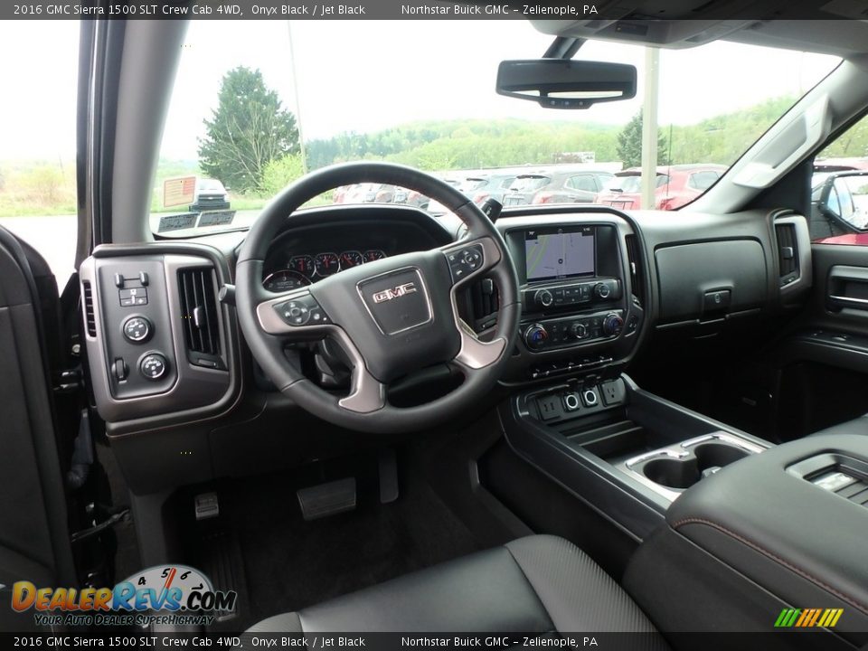 2016 GMC Sierra 1500 SLT Crew Cab 4WD Onyx Black / Jet Black Photo #16