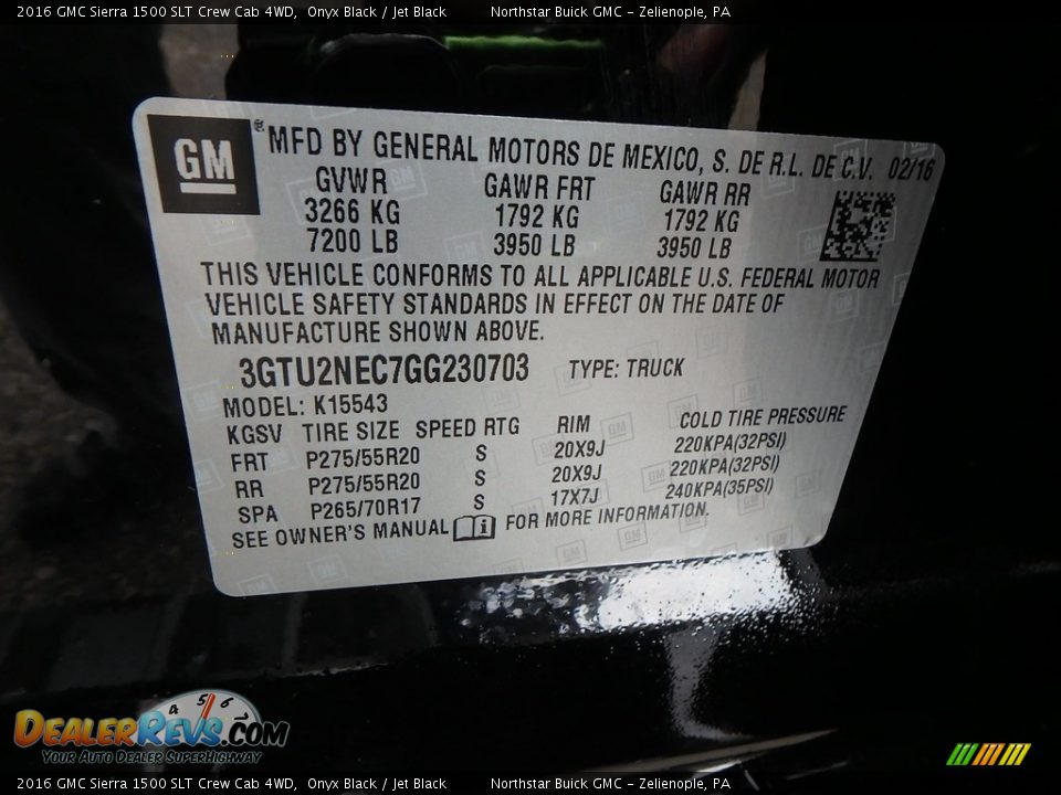 2016 GMC Sierra 1500 SLT Crew Cab 4WD Onyx Black / Jet Black Photo #21