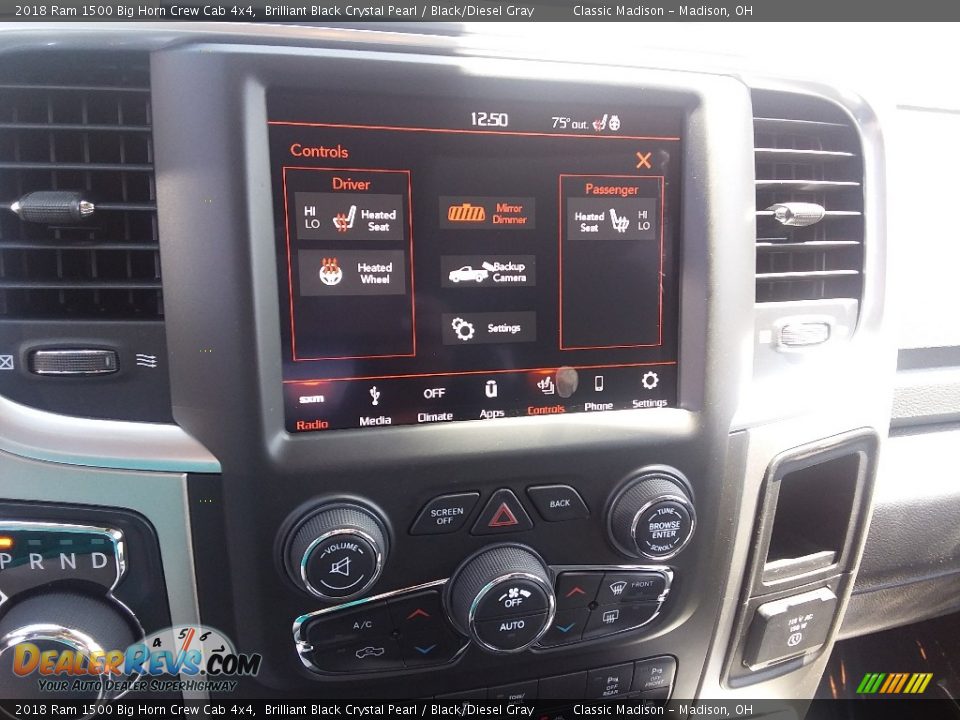 2018 Ram 1500 Big Horn Crew Cab 4x4 Brilliant Black Crystal Pearl / Black/Diesel Gray Photo #8