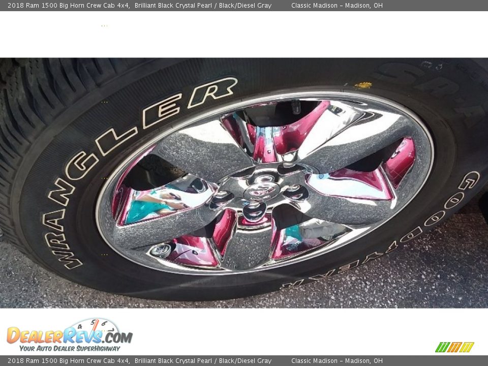 2018 Ram 1500 Big Horn Crew Cab 4x4 Brilliant Black Crystal Pearl / Black/Diesel Gray Photo #12
