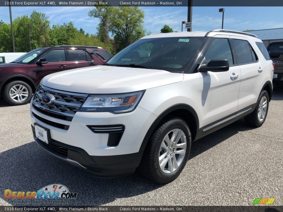 2018 Ford Explorer XLT 4WD White Platinum / Ebony Black Photo #1