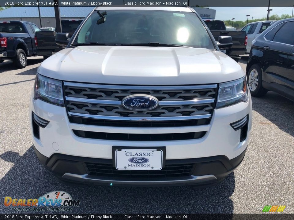 2018 Ford Explorer XLT 4WD White Platinum / Ebony Black Photo #2