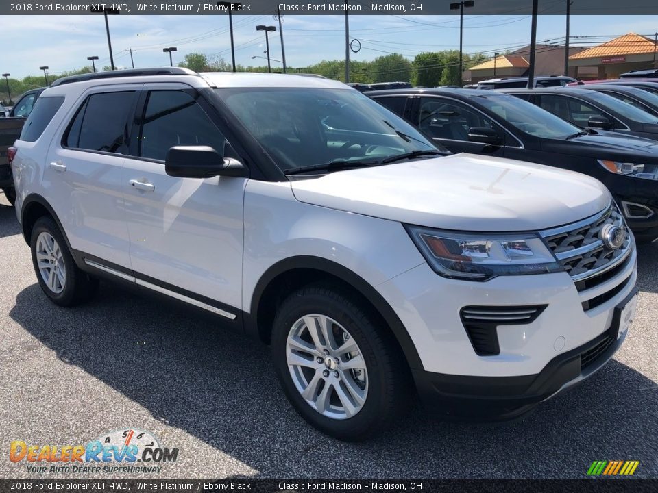 2018 Ford Explorer XLT 4WD White Platinum / Ebony Black Photo #3