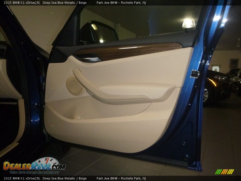 2015 BMW X1 xDrive28i Deep Sea Blue Metallic / Beige Photo #15