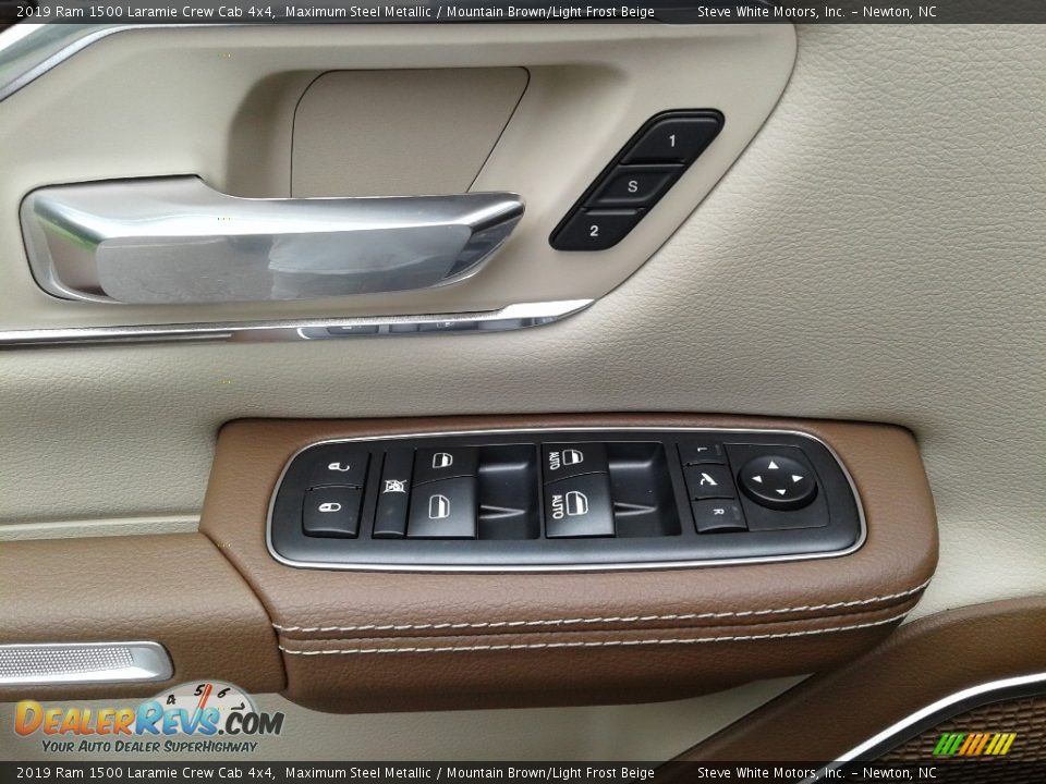 2019 Ram 1500 Laramie Crew Cab 4x4 Maximum Steel Metallic / Mountain Brown/Light Frost Beige Photo #9