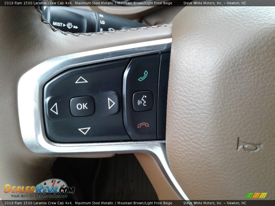 2019 Ram 1500 Laramie Crew Cab 4x4 Maximum Steel Metallic / Mountain Brown/Light Frost Beige Photo #20