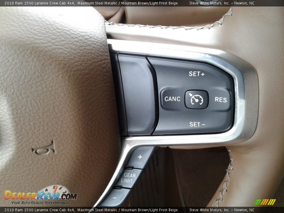 2019 Ram 1500 Laramie Crew Cab 4x4 Maximum Steel Metallic / Mountain Brown/Light Frost Beige Photo #21