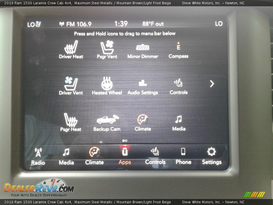 2019 Ram 1500 Laramie Crew Cab 4x4 Maximum Steel Metallic / Mountain Brown/Light Frost Beige Photo #29