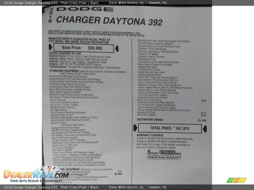 2018 Dodge Charger Daytona 392 Plum Crazy Pearl / Black Photo #36