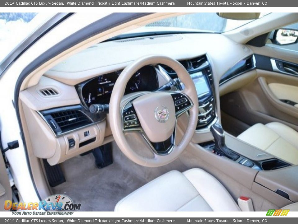 2014 Cadillac CTS Luxury Sedan White Diamond Tricoat / Light Cashmere/Medium Cashmere Photo #10