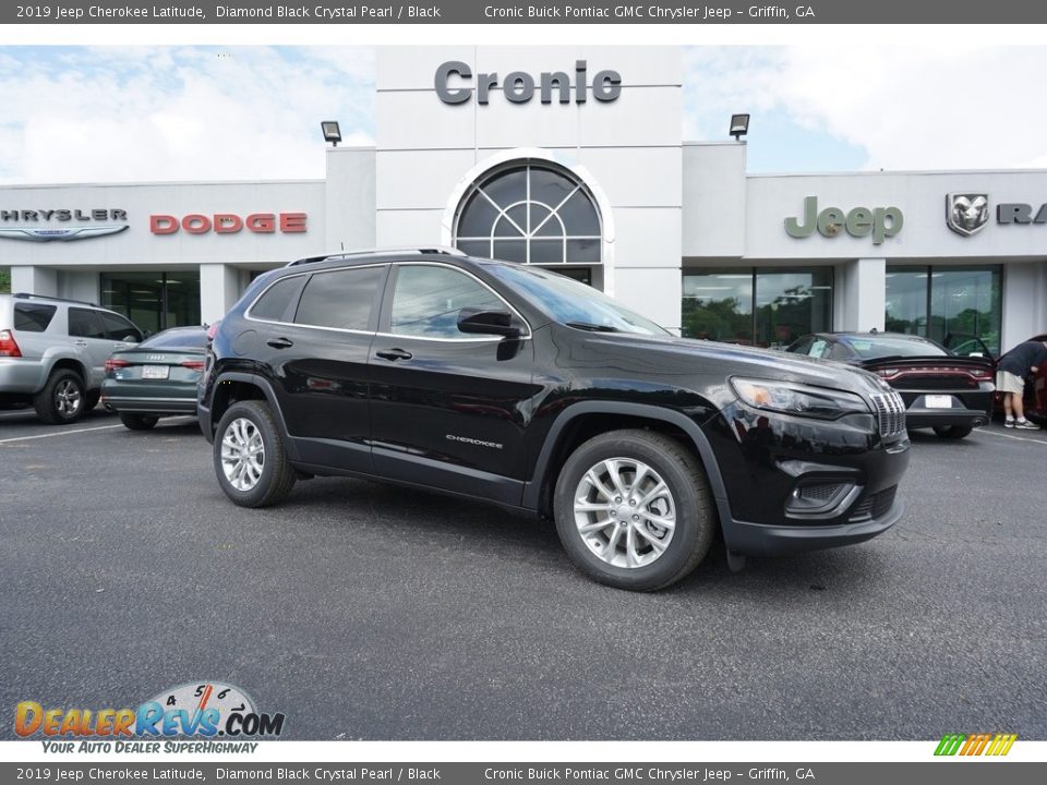 2019 Jeep Cherokee Latitude Diamond Black Crystal Pearl / Black Photo #1