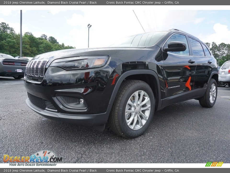 2019 Jeep Cherokee Latitude Diamond Black Crystal Pearl / Black Photo #3