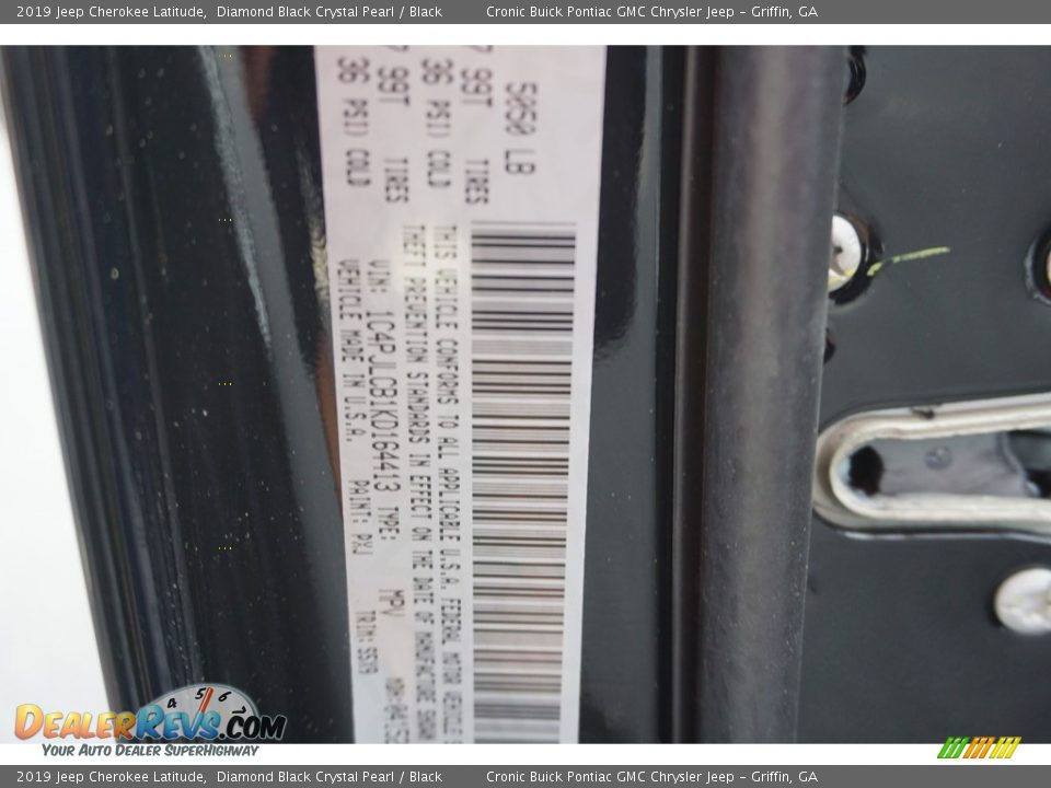2019 Jeep Cherokee Latitude Diamond Black Crystal Pearl / Black Photo #14